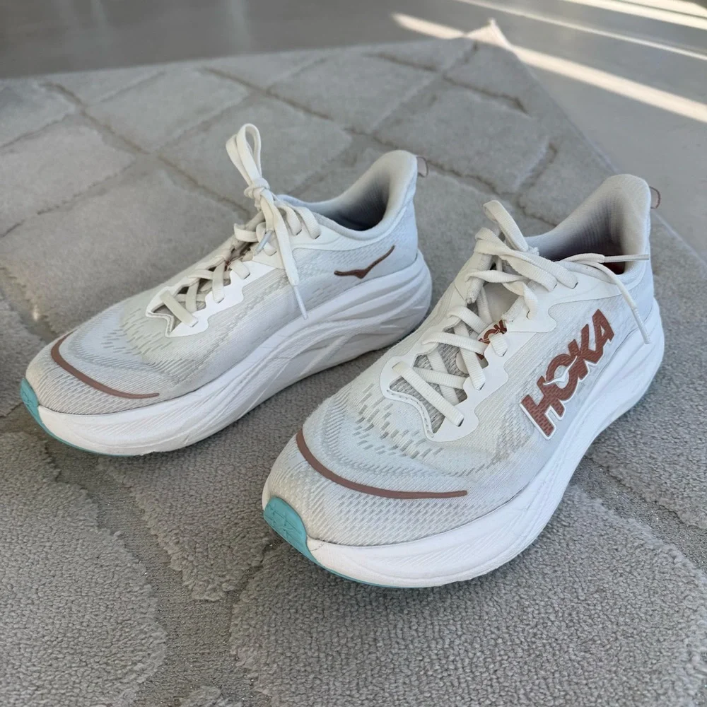 Hoka White Skyflow Athletic Running Shoes - Picture 3 of 5